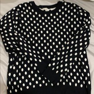 Black and white polka dot sweater